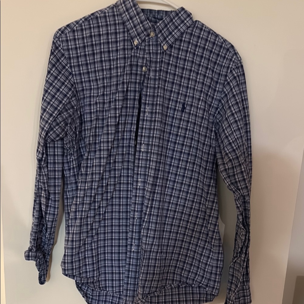 Men's Blue Plaid Shirt